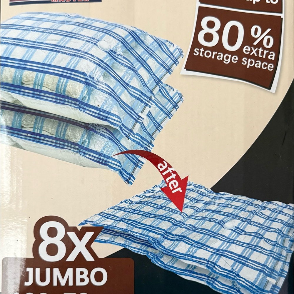 Blue and White Vacuum Storage Bags